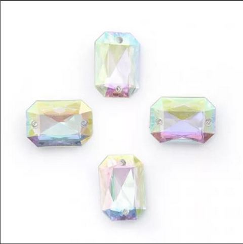 Стразы пришивные акриловые MAGIC 4 HOBBY арт.MG.A.02 18x25 мм прямоуг. цв.23AB уп.50 шт