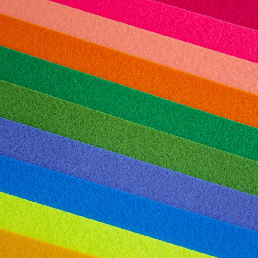 Набор декоративного  фетра FSR1.2 (N10)-25 1,2мм; 22см х 30см (10 листов, 10 цветов)