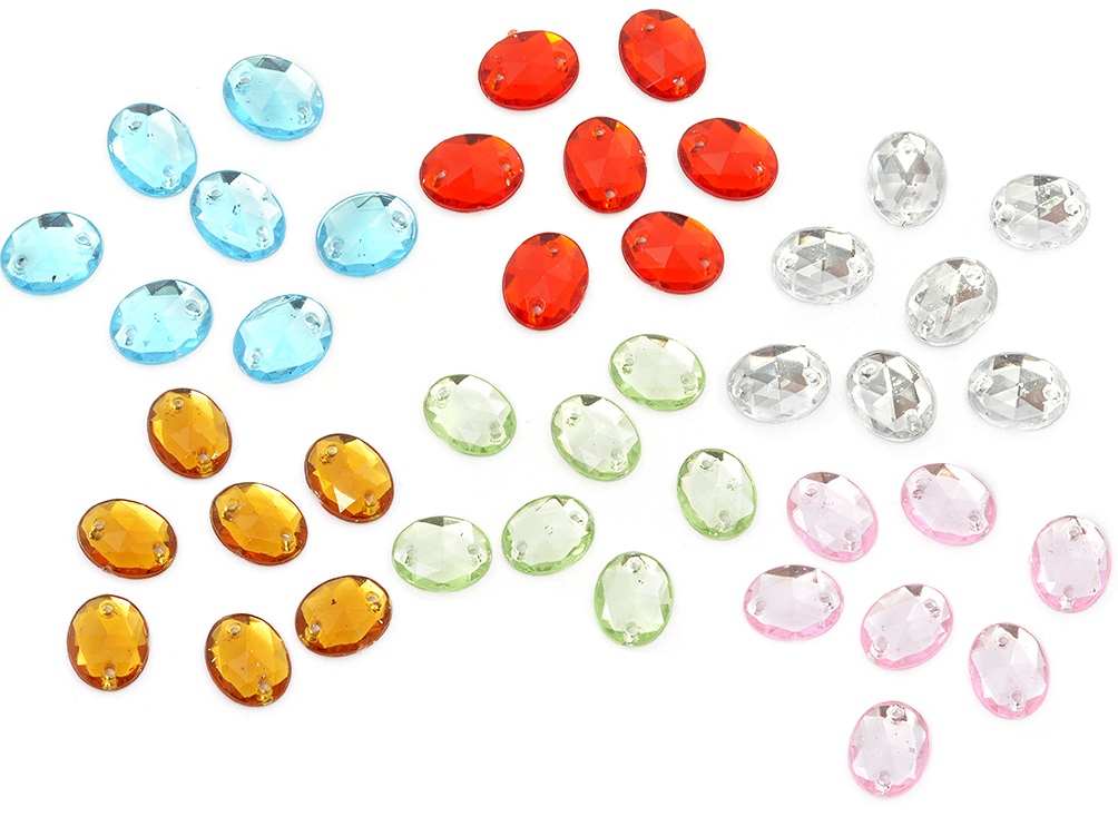 Стразы пришивные акриловые MAGIC 4 HOBBY арт.MG.D.01 08 x10 мм овал, уп.100 шт.