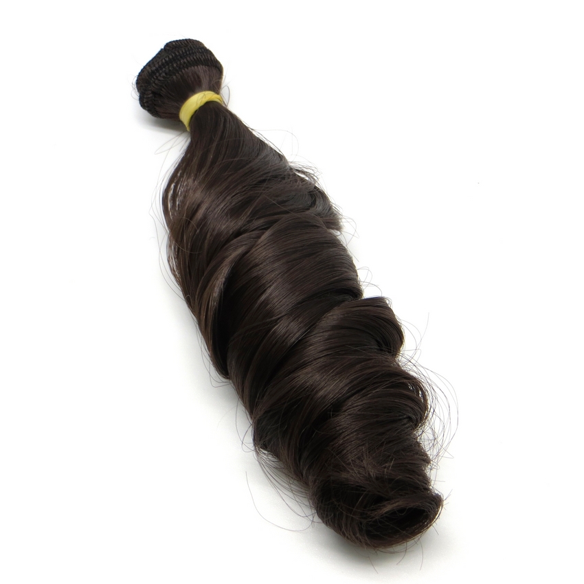 Трессы - кудри для кукол TRK-02/15-003 "Рукоделие" 15 см х 100 см (цвет: горький шоколад)