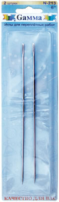 Иглы ручные "Gamma" N-213 для переплетных работ 6" блистер 2шт.