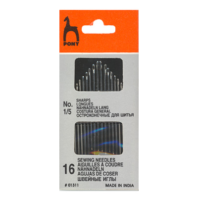 Иглы ручные швейные Sharps конверт "Простое ушко" в конверте 16шт.размер 1-5