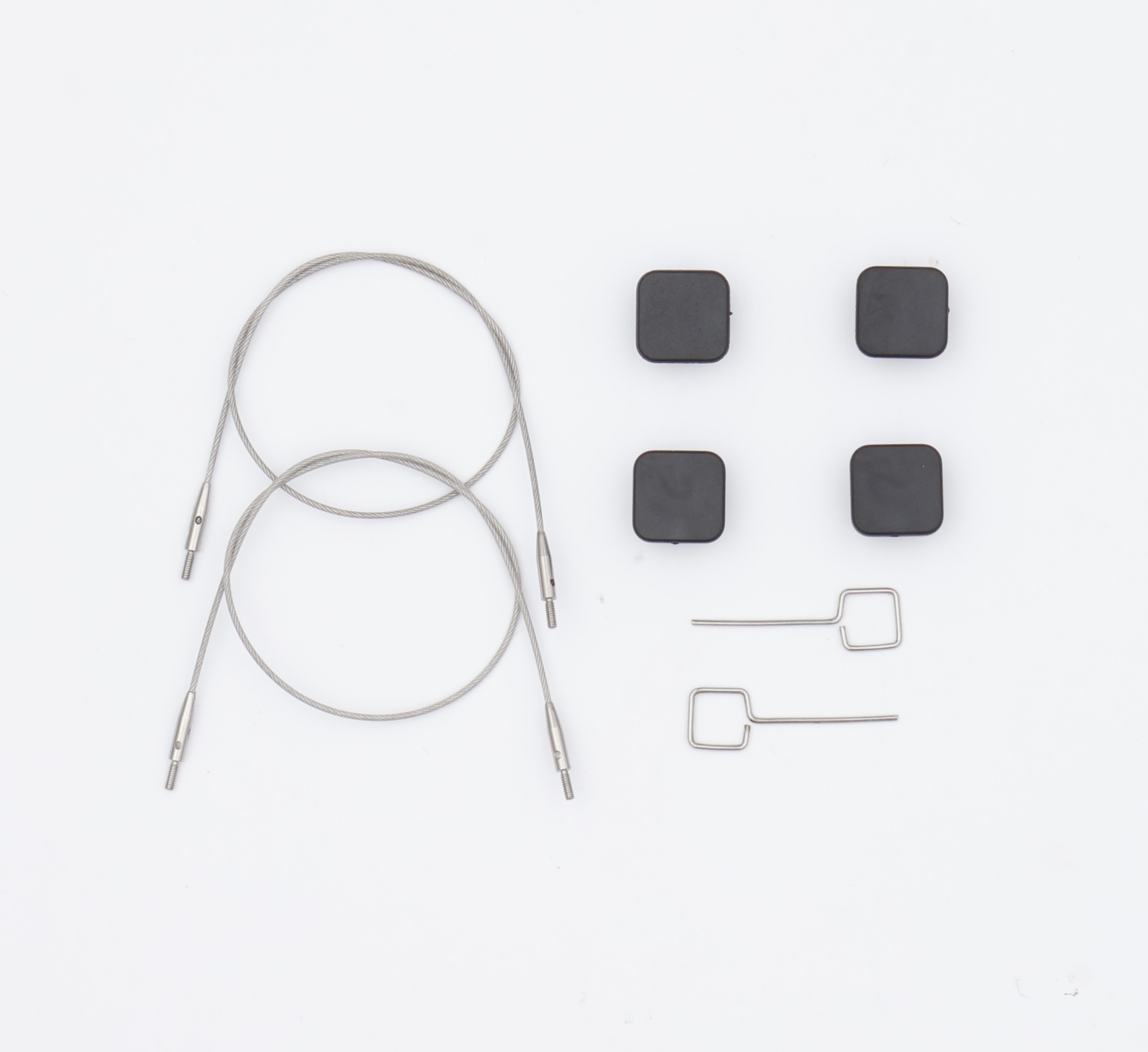 Набор Petite: 2 тросика 30 см, 4 заглушки и 2 кабельных ключика Knitpro, 10545