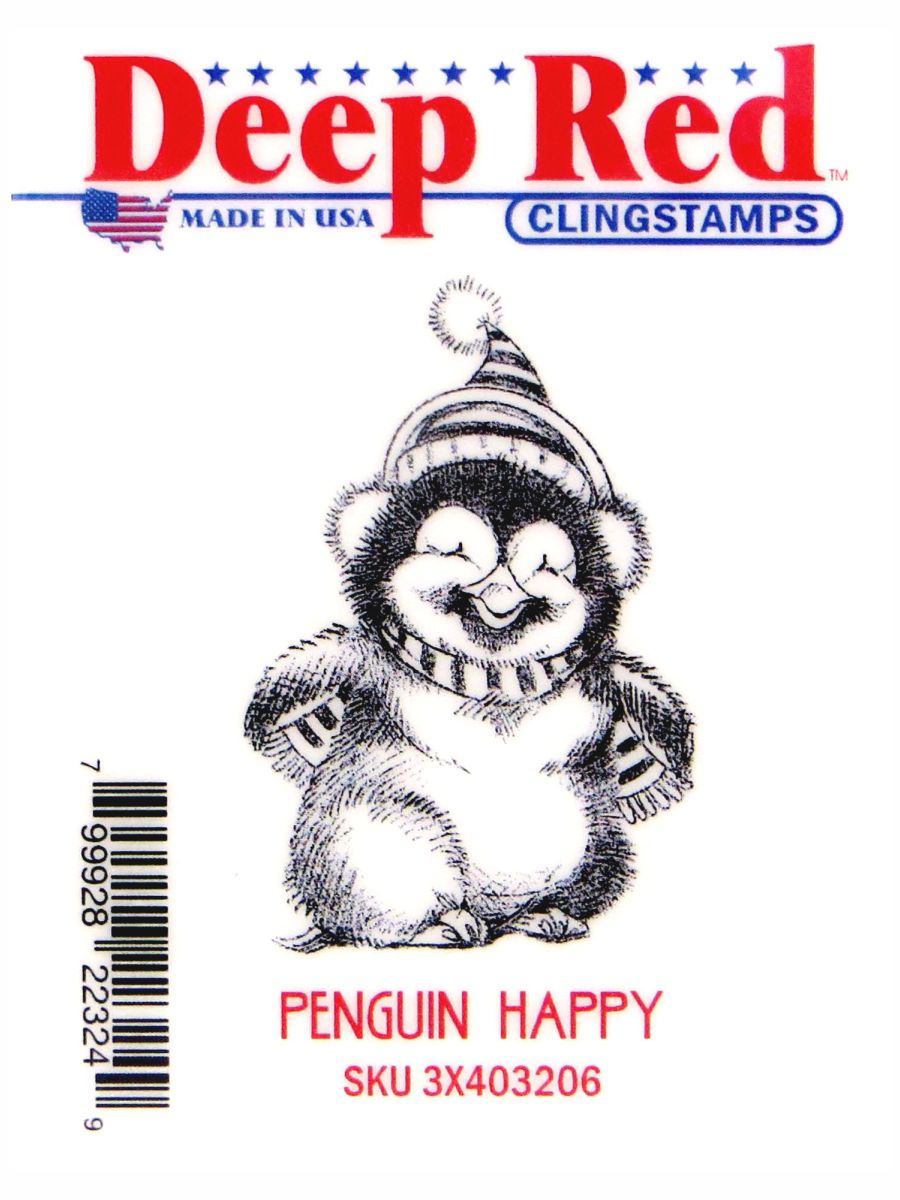 Резиновый штамп «Penguin Happy», 3,8x5,3см