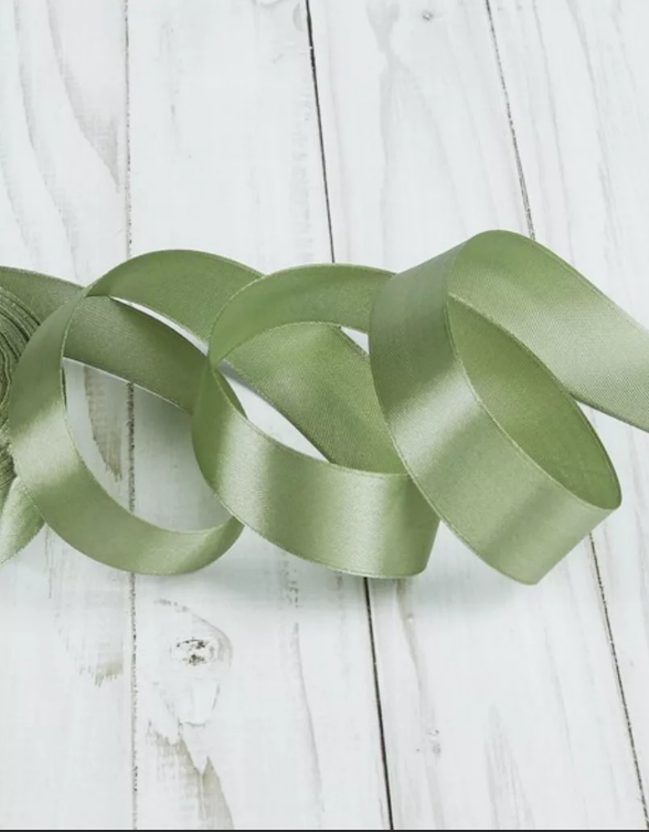 Лента атласная 32,9 м*50 мм, Цвет 8080 травяной