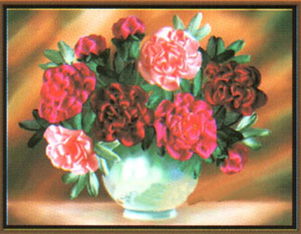 Набор для вышивания лентами «Искусница» БЛ-020 Пионы в вазе
