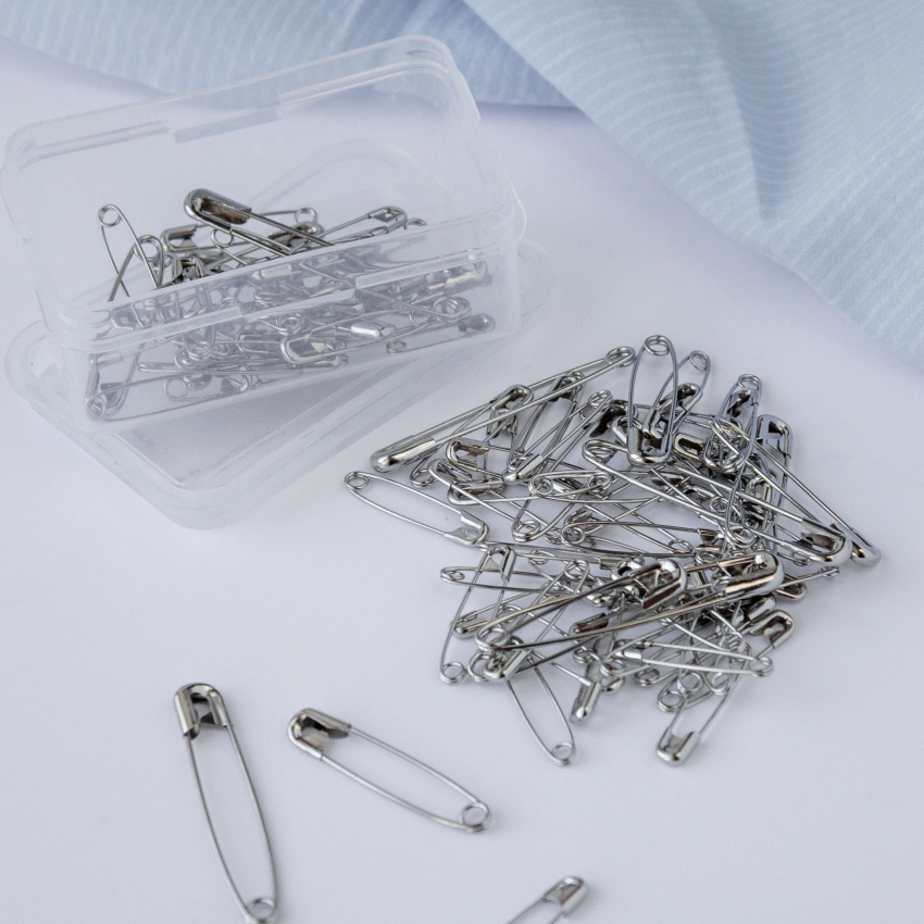 Ассорти булавок английских (5, 3.8, 2.7, 1.9см) Crafty Tailor серебристые, 100шт./набор