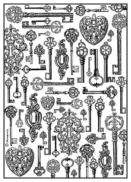 Бумага рисовая мини - формат, "Ключи", 21 х 29,7 см (А4), 28 г/м2