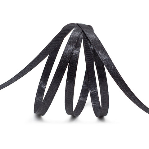 Лента атласная 0,6 см х 22,86 м цв.160 черный