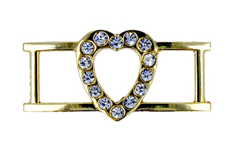 Украшение Микрон Пряжка GB1135 "Сердце"  2 шт 40х20мм  золото