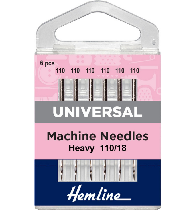 Иглы "Hemline" 100.110 для бытовых швейных машин 5 шт. универсальные № 110/18