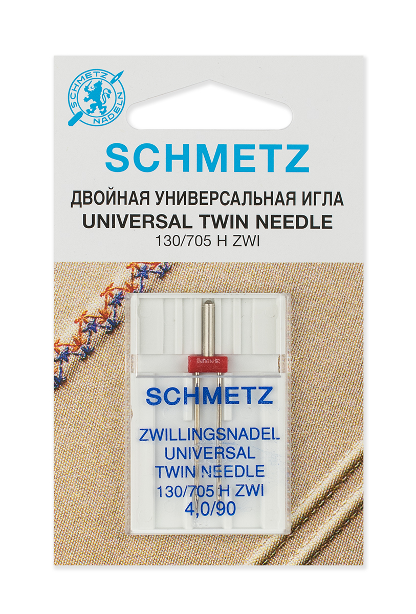 Иглы стандартные двойные 130/705H ZWI № 90/4.0, 1 шт. Schmetz 0701354