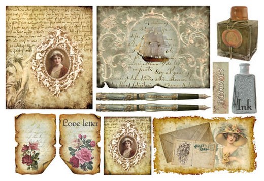 Бумага рисовая для декупажа Stamperia 48х33 см, 28 г/ кв.м, DFS201 Любовные письма