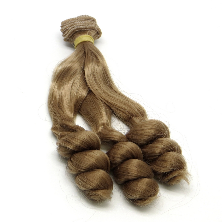 Трессы - кудри для кукол TRK-01/15-002 "Рукоделие" 15 см х 100 см (цвет: каштановый)