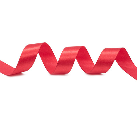Лента атласная 2,5 см х 22,86 м цв.027 ярко-красный