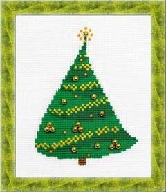 Набор для вышивания «Сотвори Сама» 1232 Ёлочка с золотыми шариками