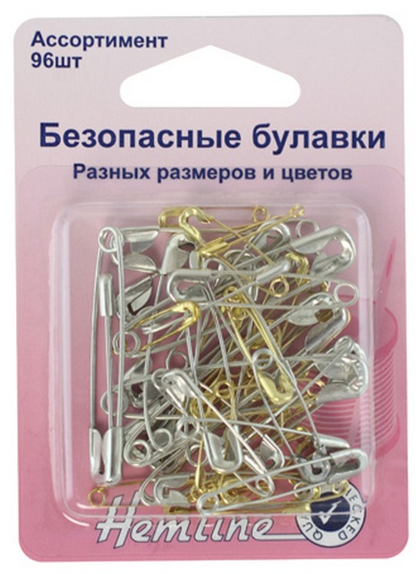 Булавки «Hemline» 415.99.96 разных размеров и цветов  в наборе 96шт.