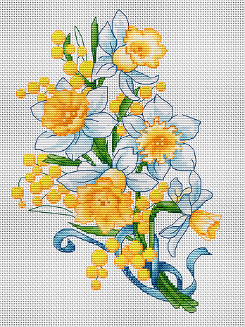 Набор для вышивания «Luca-S» B126 Нарцисы.16,5*23,5 cm