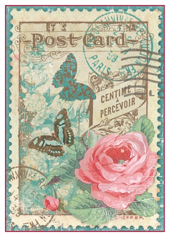 Бумага рисовая для декупажа А4 "Открытка из Версаля"