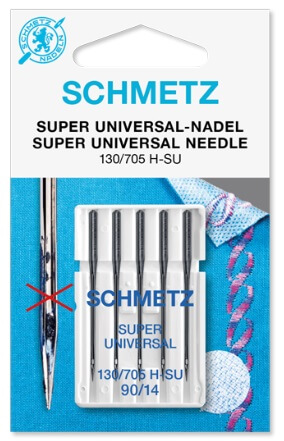 Иглы стандартные с покрытием антиклей 130/705H-SU №90, Schmetz, 5 шт