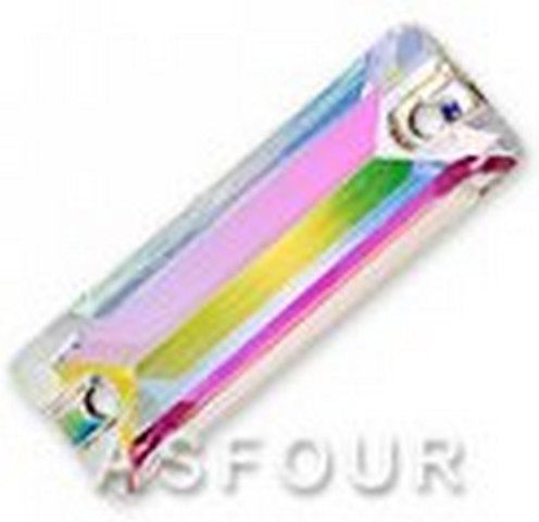 Стразы пришивные "Asfourelle"608 пришивной прямоугольник, 18 мм, Кристалл АВ, 24шт./уп.