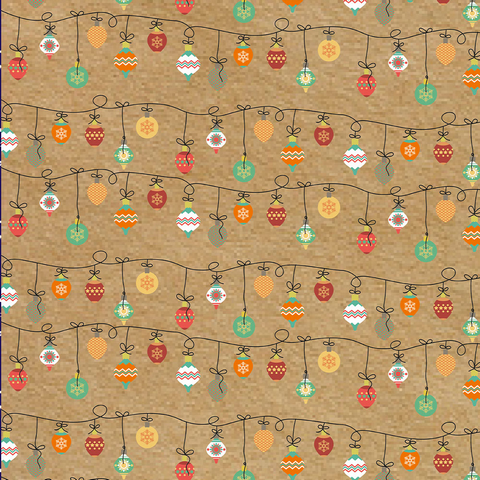 Упаковочная бумага-крафт "Stilerra" NWPK-02, 100 х 70 см, цвет: 06 Ёлочные шары