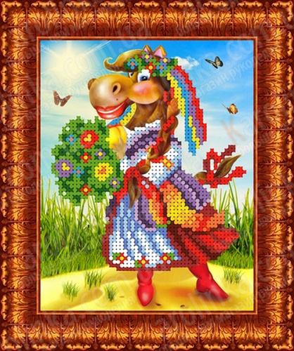 Рисунок-схема на ткани «Каролинка» КБЖ 5008 Лошадка