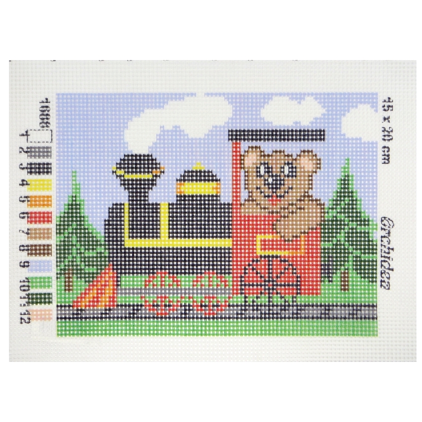 Рисунок на канве 15*20 см Orchidea "Мишка машинист"