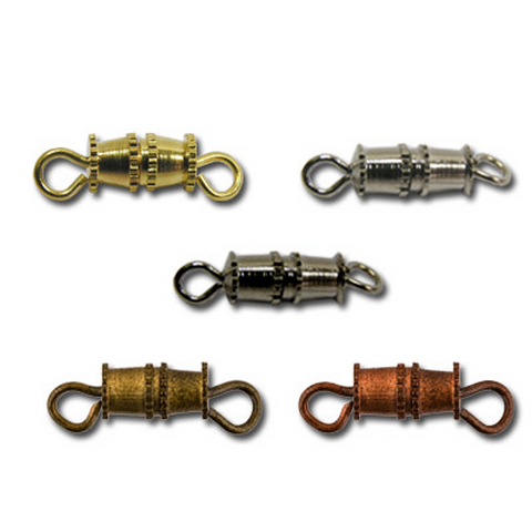 Замок для бус "Zlatka" Винт-бочонок DMB-01/5 №03 под черный никель (5 шт)     