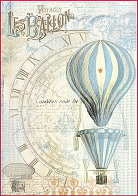 Бумага рисовая мини-формат Stamperia DFSA4114 "Воздушный шар", 21 х 29,7 см (А4), 28 г/м2