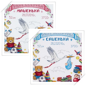 Набор для вышивания «Panna» Д-1891 Метрика для малыша,32х30 см