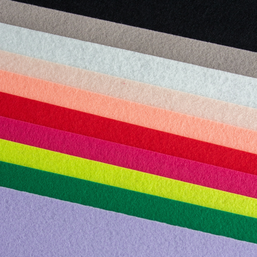 Набор декоративного  фетра FSR1.2 (N10)-10 1,2мм; 22см х 30см (10 листов, 10 цветов)