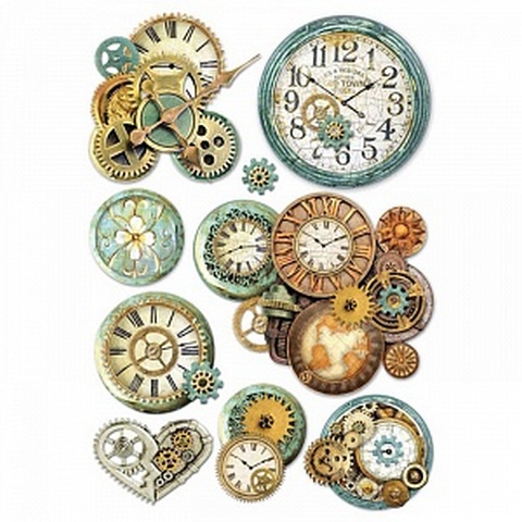 Бумага рисовая мини-формат Stamperia DFSA4242 "Часы", 21 х 29,7 см (А4), 28 г/м2