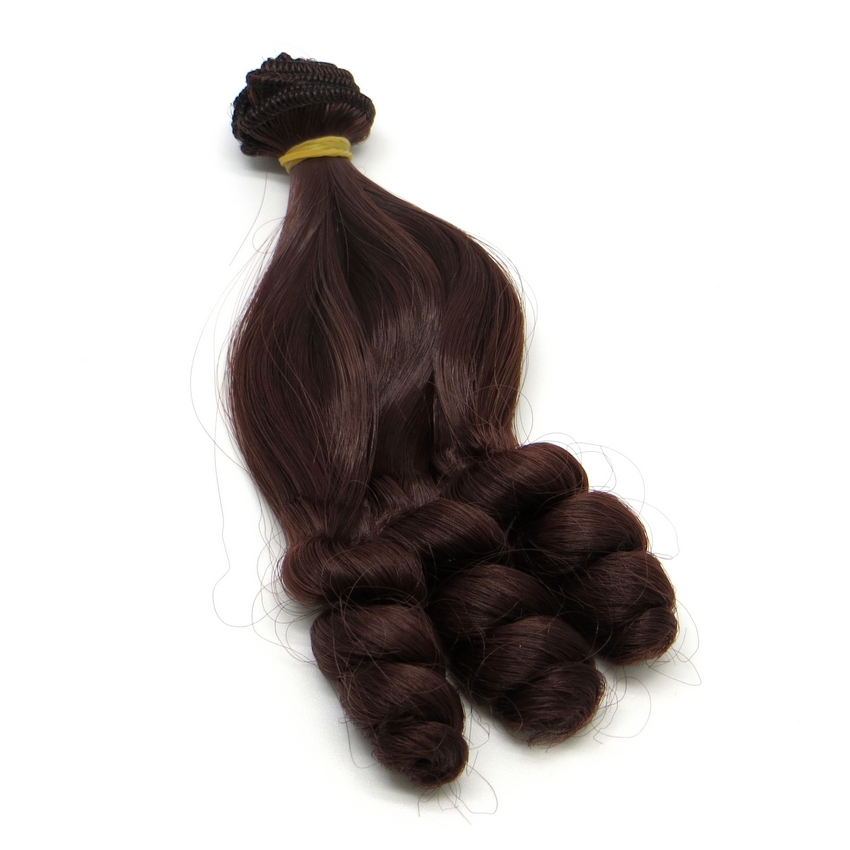 Трессы - кудри для кукол TRK-01/15-005 "Рукоделие" 15 см х 100 см (цвет: морозный каштан)