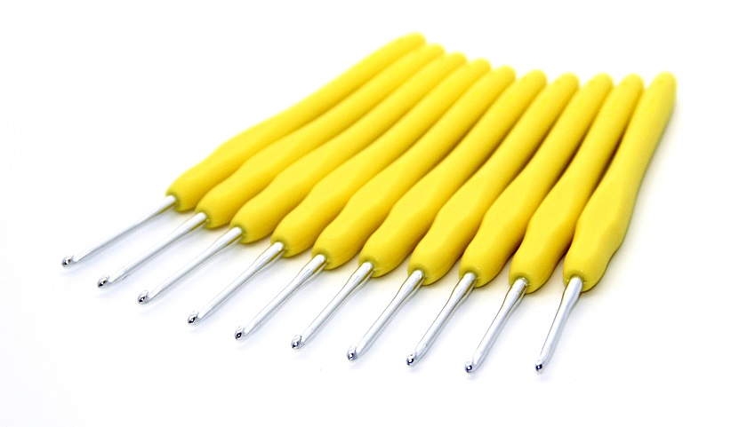 Крючок KAO(S)/2.5 вязальный односторонний алюминиевый с силиконовой ручкой 2,5мм (10шт.)