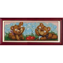 Рисунок на ткани «Конёк» 1217 "Игривые мишки"  ,25х65 см