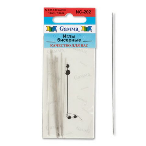 Иглы бисерные сталь NC-202 «Gamma» d 0.45 мм 10 шт