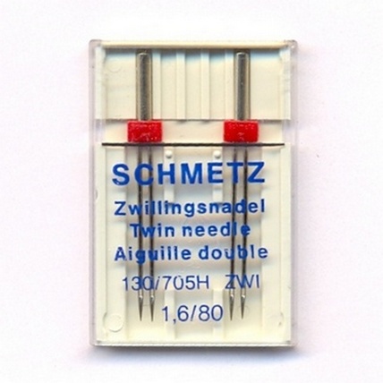 Иглы SCHMETZ 130/705H ZWI 1,6/80, двойные, 2 шт.