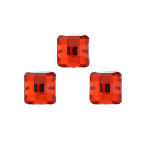 Стразы пришивные акриловые MAGIC 4 HOBBY арт.MG.EF.02 08x08 мм квадрат цв.02 красный уп.5х50шт