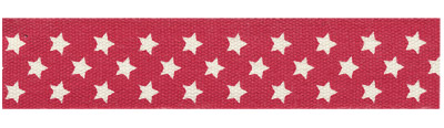 Лента декоративная "Gamma" с рисунком CLP-161 Z1 065/001, Звезды, белый  фас. 16 мм   3м