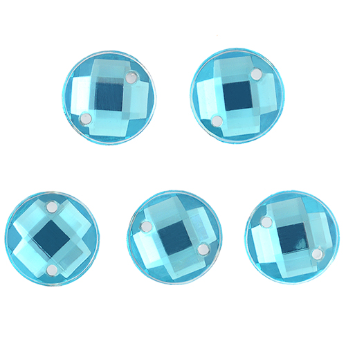 Стразы пришивные акриловые MAGIC 4 HOBBY арт.MG.E.02 12 мм круг цв.07 бирюзовый уп.5х20 шт