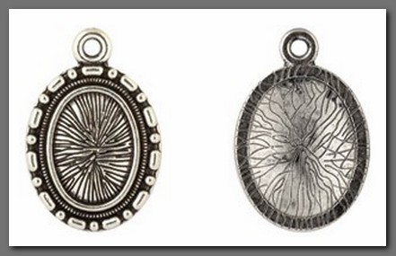 Основа MFB-06 "Zlatka" 1,7х2,5 см 10 шт.  под античное серебро