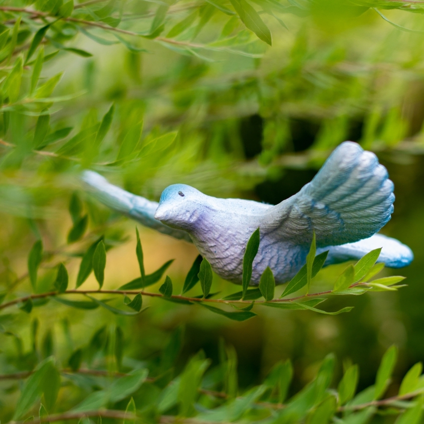 Декоративное изделие из пенопласта ГОЛУБЬ ЛЕТЯЩИЙ, d 11,5 см голубом цвете