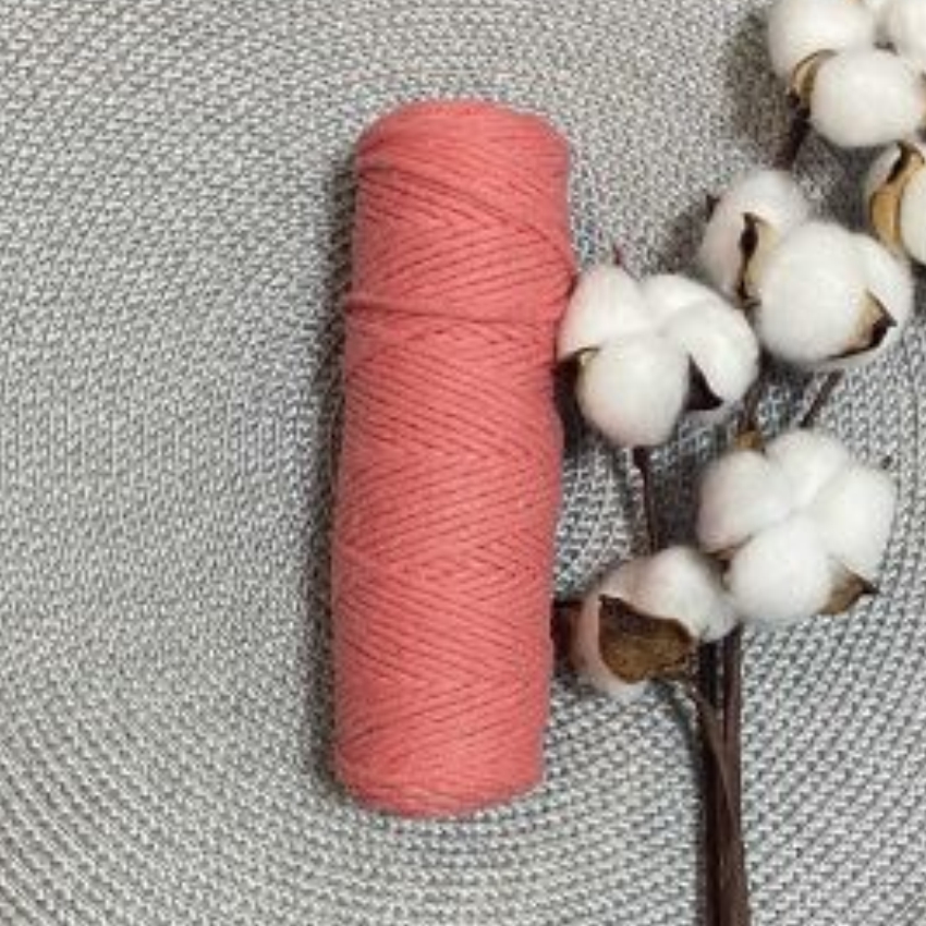 Шнур хлопковый 5 мм (персиковый) 50м