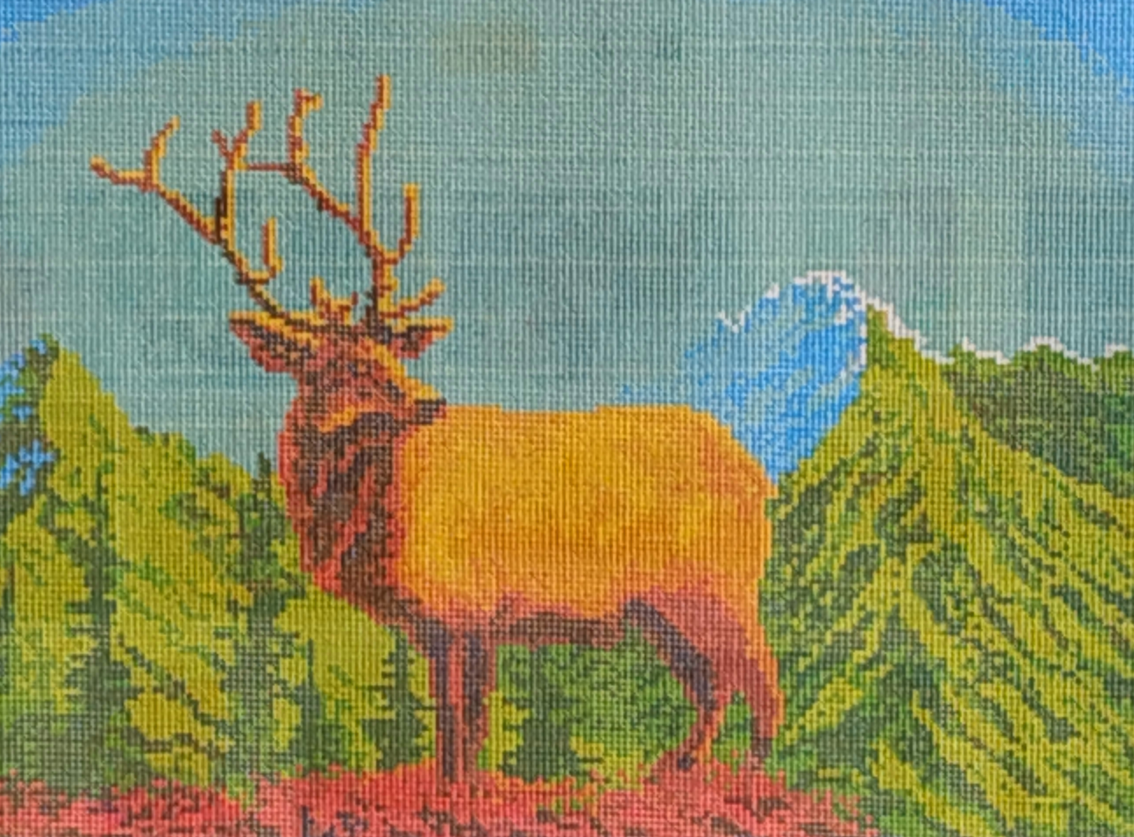 Канва с рисунком для вышивания  ф.А4, Олень 33х25 см