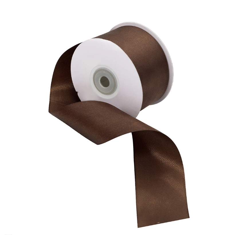 Лента атласная 32,9 м*50 мм, Цвет 8135/3138 т.коричневый