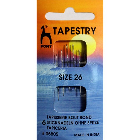 Иглы для гобеленовых и трикотажных тканей № 26, 6 шт PONY 05805