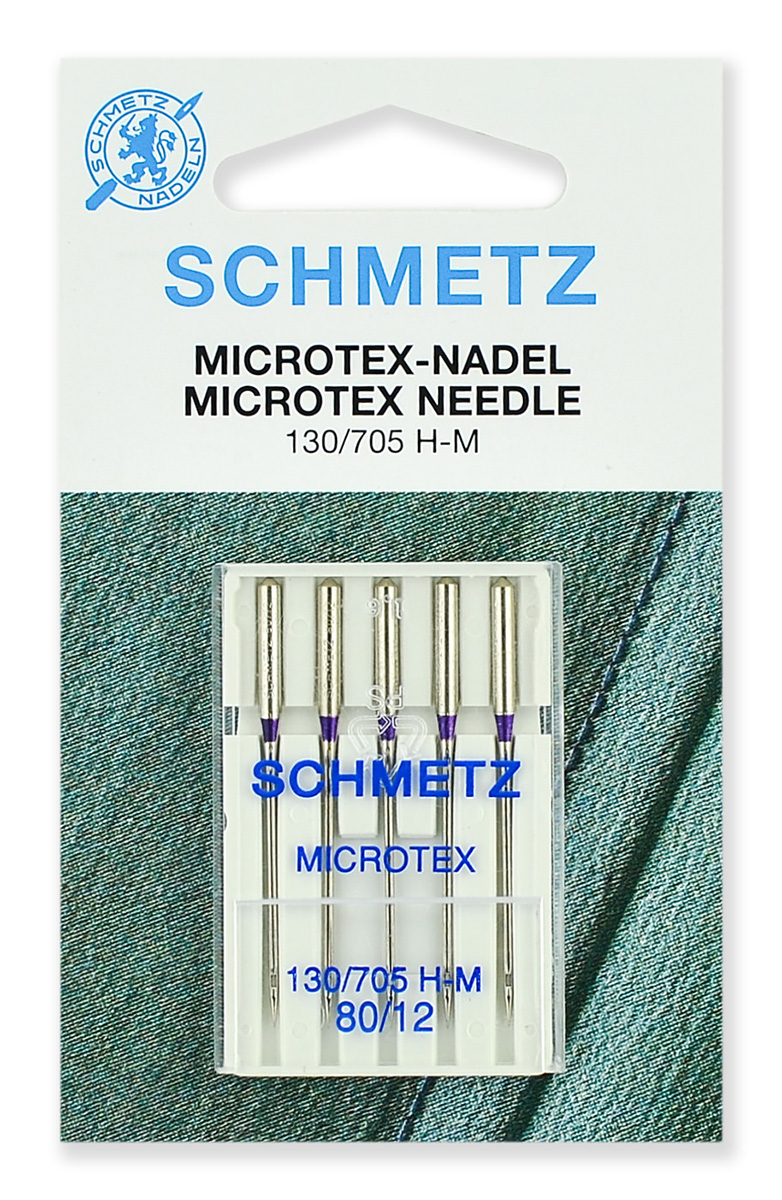 Иглы микротекс 130/705H-M № 80/12, 5 шт. Schmetz 0702075  (особо острые)  Иглы микротекс 130/705H-M № 80/12, 5 шт. Schmetz 0702075  (особо острые)
