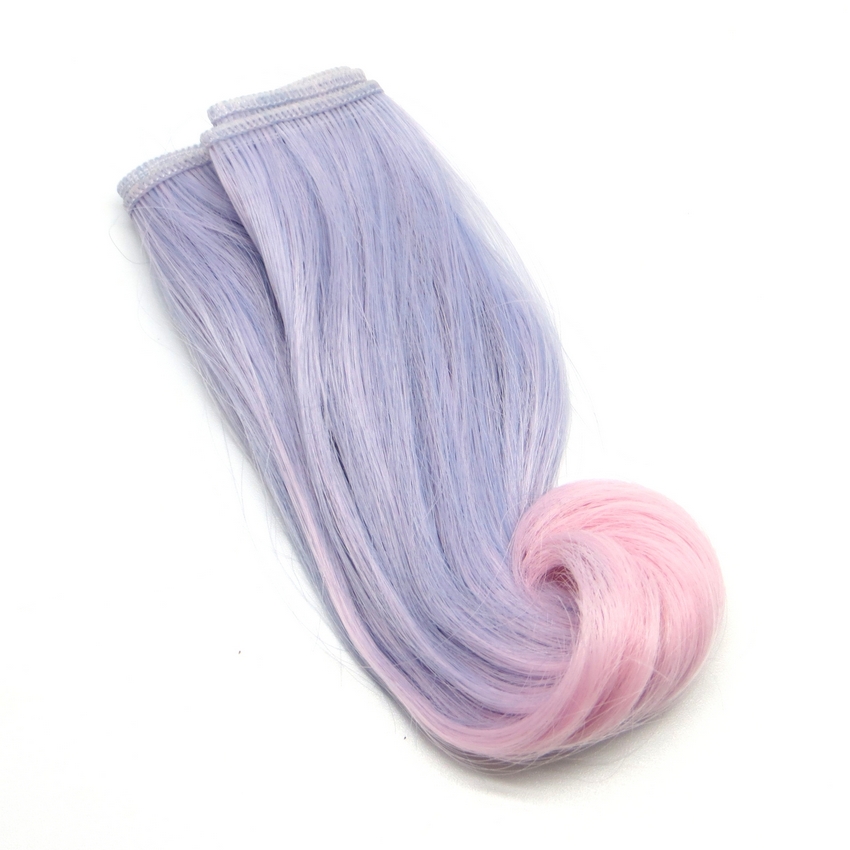 Трессы - кудри для кукол TRK-03/15-010 "Рукоделие" 15 см х 100 см (цвет: сиреневый / розовый)