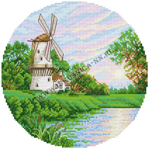 Набор для вышивания крестом «Искусница» 4102 Ветряная мельница 